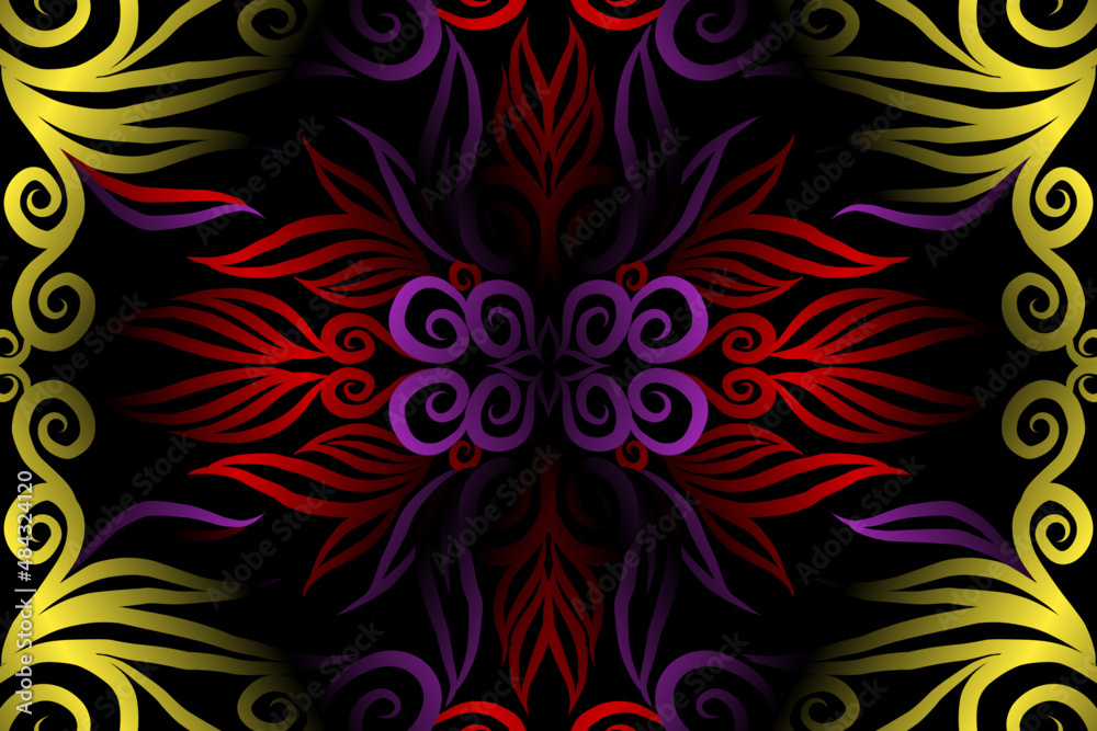 colourful caleidoscope classic gradient flower art pattern of traditional tenun batik ethnic dayak ornament for wallpaper ads background sticker or clothing colourful caleidoscope classic gradient flower art pattern of traditional tenun batik ethnic dayak ornament for wallpaper ads background sticker or clothing