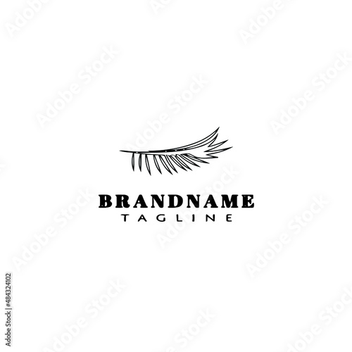 eyelashes logo cartoon icon design template black isolated vector illustration