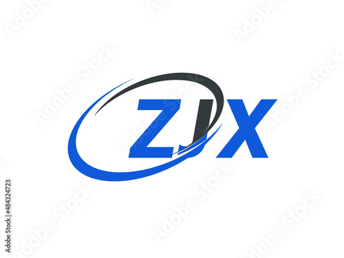 ZJX letter creative modern elegant swoosh logo design