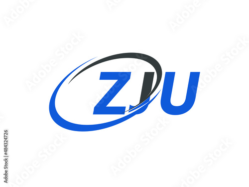 ZJU letter creative modern elegant swoosh logo design