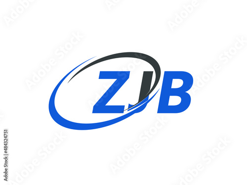 ZJB letter creative modern elegant swoosh logo design