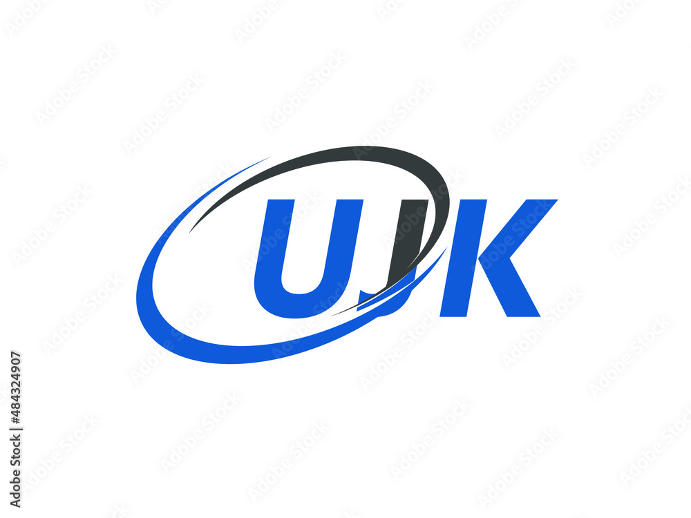 UJK letter creative modern elegant swoosh logo design UJK letter creative modern elegant swoosh logo design