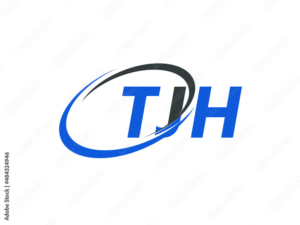 TJH letter creative modern elegant swoosh logo design TJH letter creative modern elegant swoosh logo design