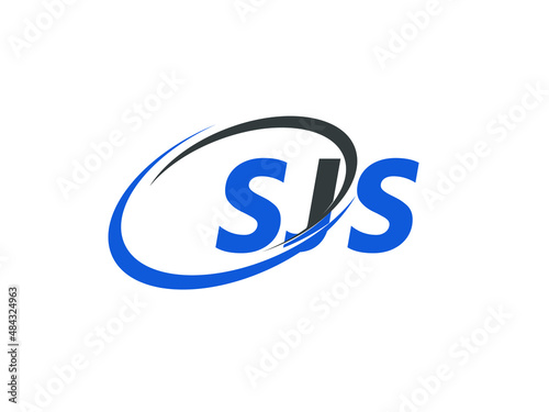 SJS letter creative modern elegant swoosh logo design