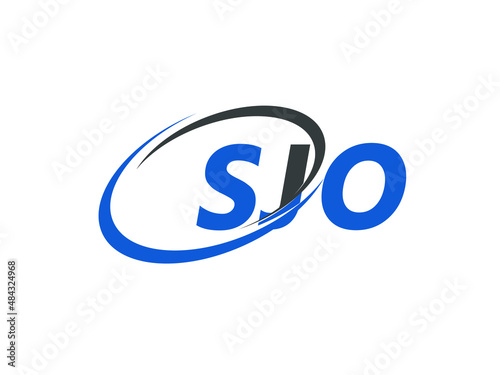 SJO letter creative modern elegant swoosh logo design