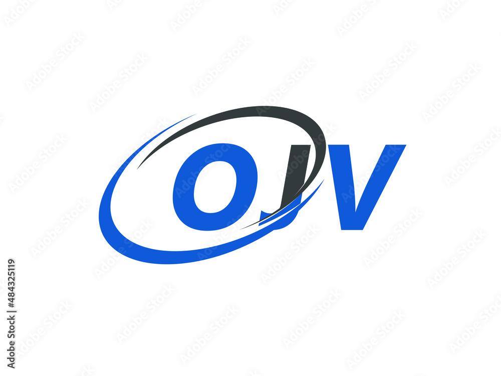 OJV letter creative modern elegant swoosh logo design OJV letter creative modern elegant swoosh logo design