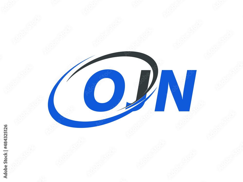 OJN letter creative modern elegant swoosh logo design