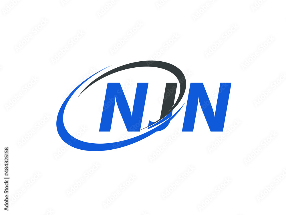 NJN letter creative modern elegant swoosh logo design NJN letter creative modern elegant swoosh logo design
