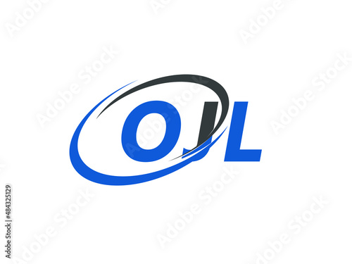 OJL letter creative modern elegant swoosh logo design