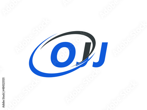 OJJ letter creative modern elegant swoosh logo design