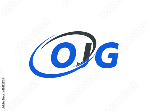 OJG letter creative modern elegant swoosh logo design