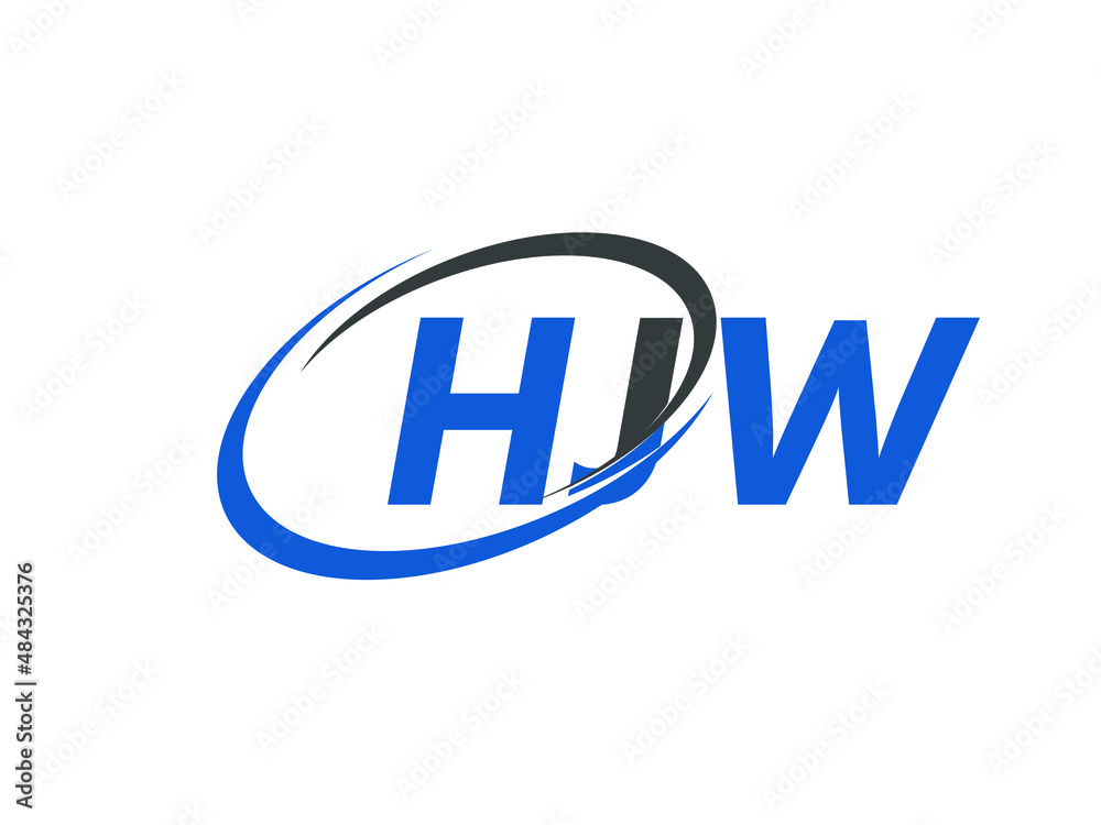HJW letter creative modern elegant swoosh logo design HJW letter creative modern elegant swoosh logo design