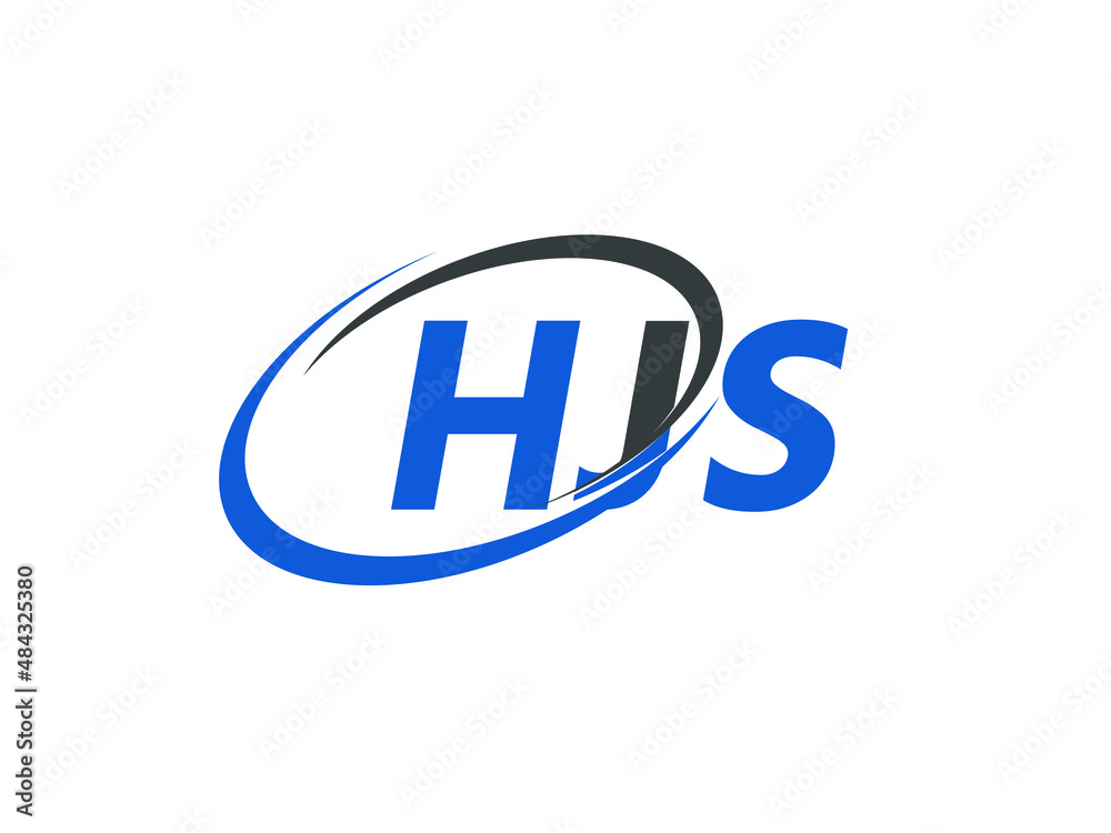 HJS letter creative modern elegant swoosh logo design