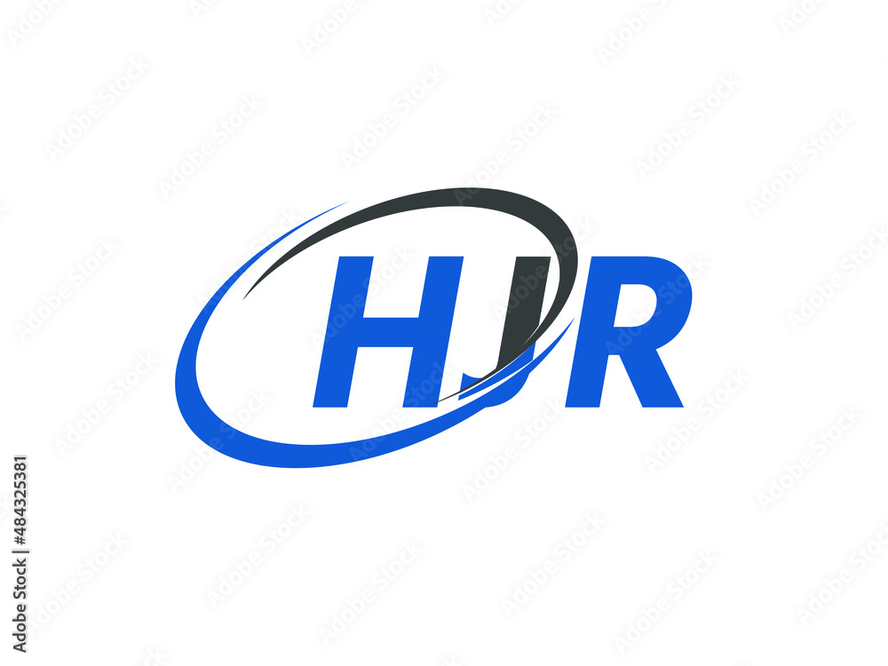 HJR letter creative modern elegant swoosh logo design