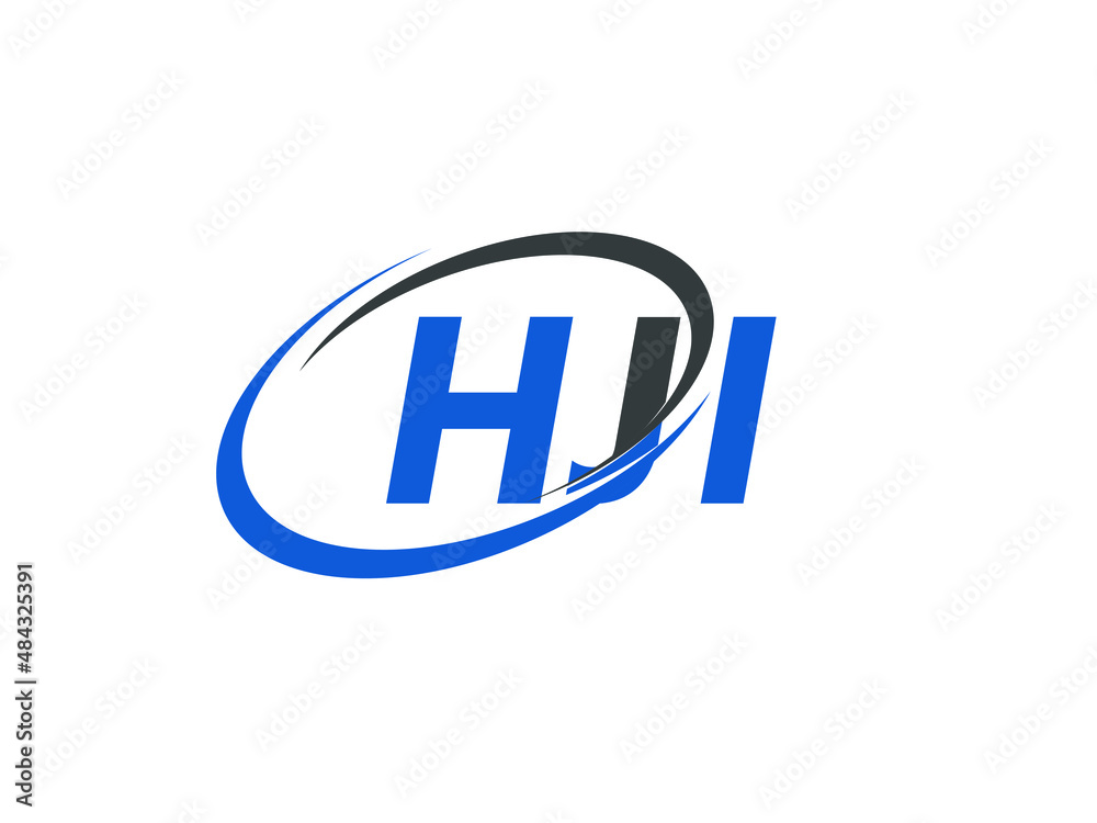 HJI letter creative modern elegant swoosh logo design