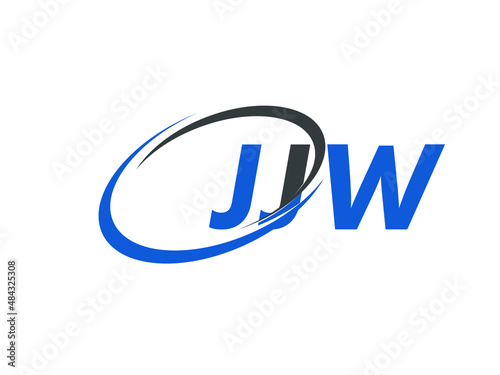 JJW letter creative modern elegant swoosh logo design