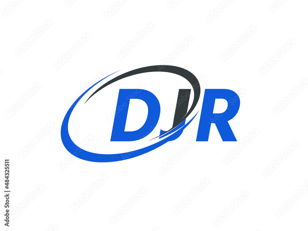 DJR letter creative modern elegant swoosh logo design