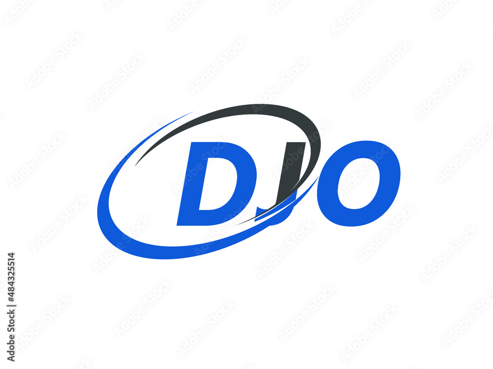 DJO letter creative modern elegant swoosh logo design DJO letter creative modern elegant swoosh logo design