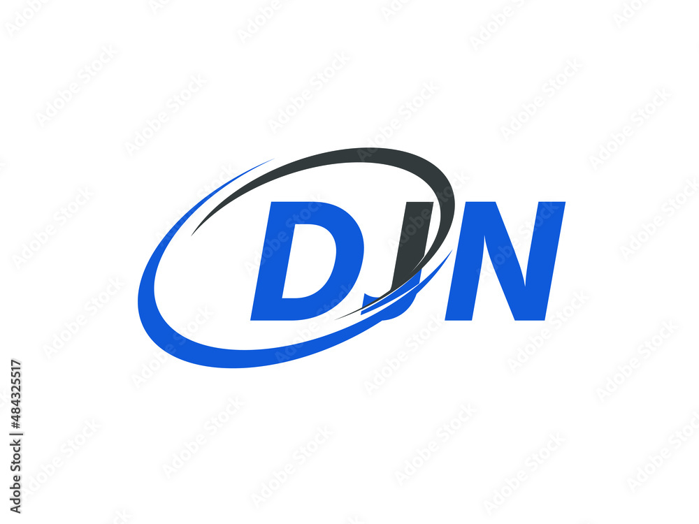DJN letter creative modern elegant swoosh logo design DJN letter creative modern elegant swoosh logo design