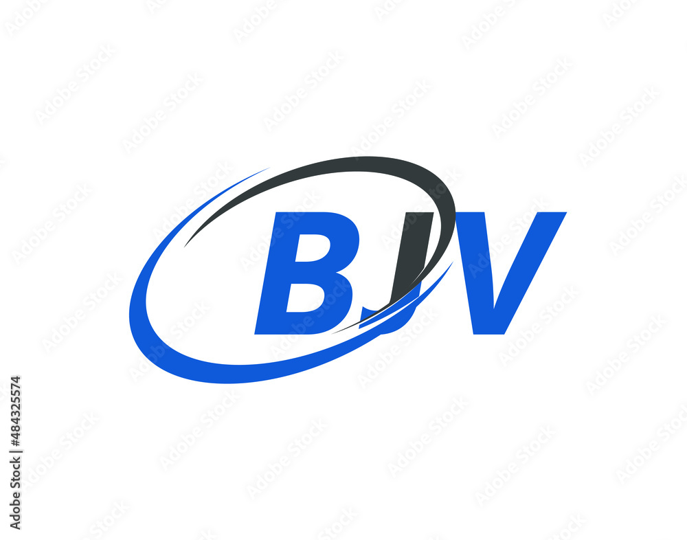 BJV letter creative modern elegant swoosh logo design