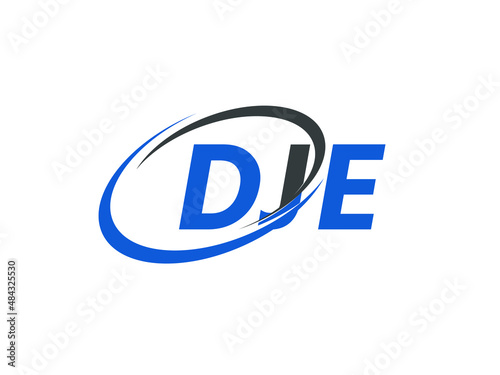 DJE letter creative modern elegant swoosh logo design photo