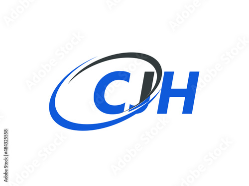 CJH letter creative modern elegant swoosh logo design