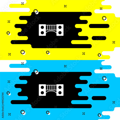 White Playground kids bridge icon isolated on black background. Vector