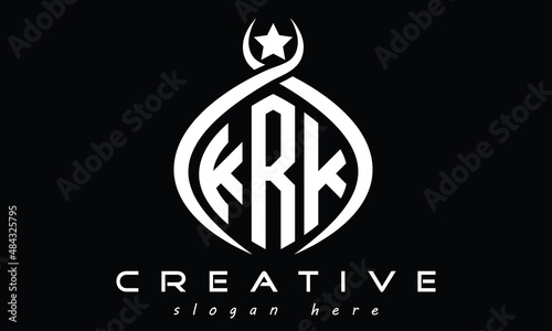 KRK three letters monogram curved oval initial logo design, geometric minimalist modern creative logo, vector template