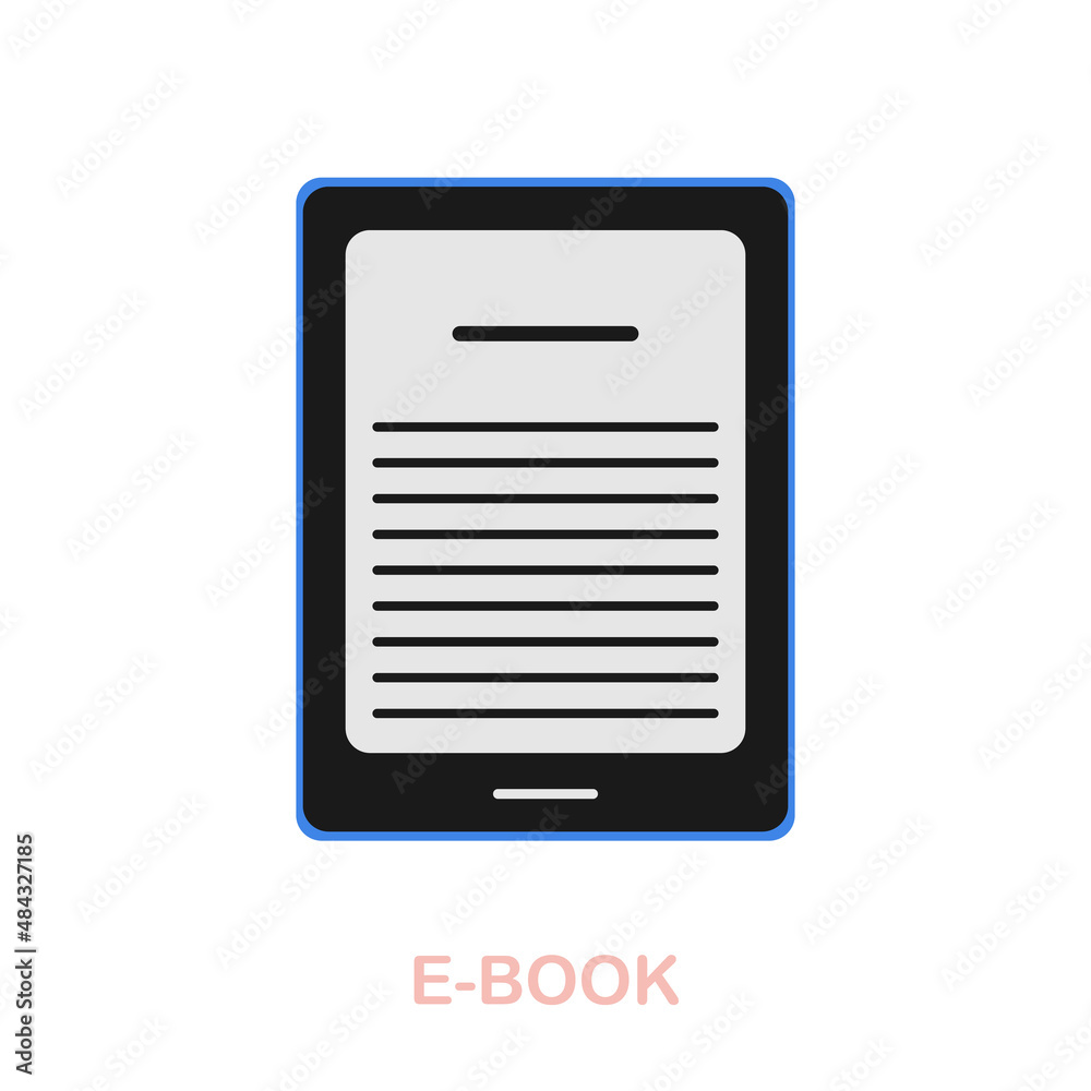 E-Book flat icon. Colored element sign from online education collection. Flat E-Book icon sign for web design, infographics and more. E-Book flat icon. Colored element sign from online education collection. Flat E-Book icon sign for web design, infographics and more.