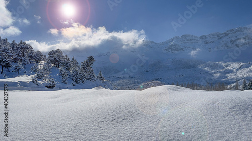 winter season mountains, peaks, snow levels, landscapes and magnificent nature