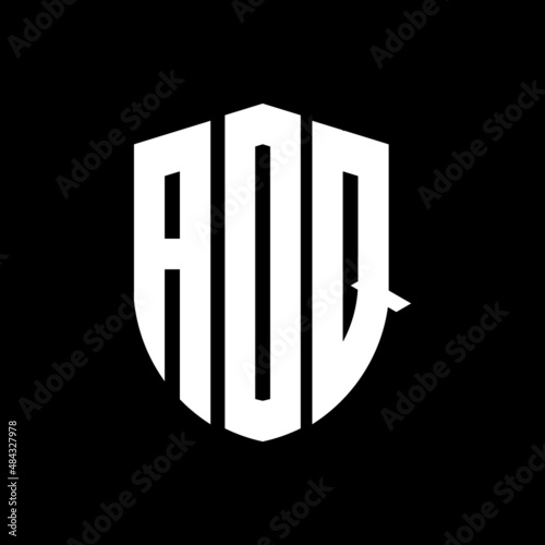 ADQ letter logo design. ADQ modern letter logo with black background. ADQ creative  letter logo. simple and modern letter logo. vector logo modern alphabet font overlap style. Initial letters ADQ  photo