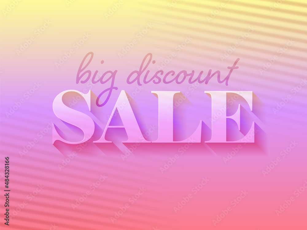 Sale Poster Or Banner Design With Big Discount Offer In Gradient Color.