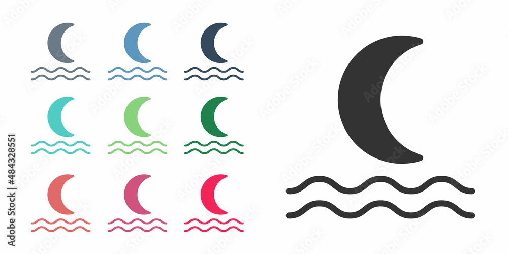 Black Night fog or smoke icon isolated on white background. Set icons colorful. Vector Black Night fog or smoke icon isolated on white background. Set icons colorful. Vector