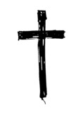 Hand drawn black grunge cross. vector illustration