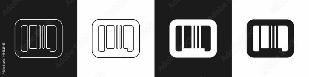 Set Barcode icon isolated on black and white background. Vector Set Barcode icon isolated on black and white background. Vector