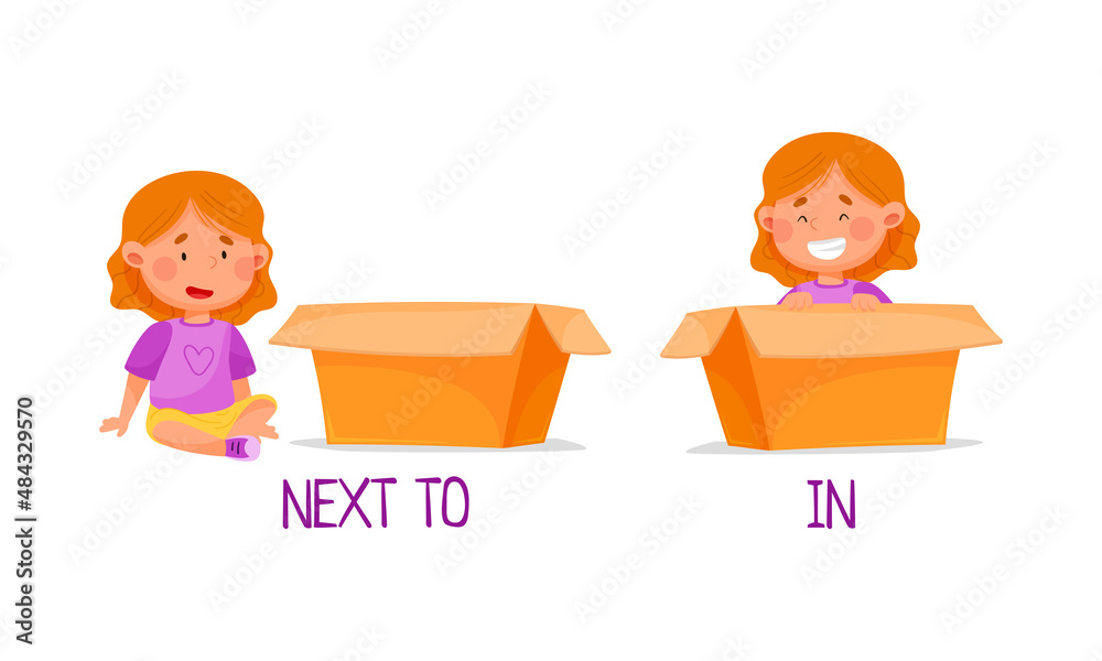 Next To Preposition Clipart
