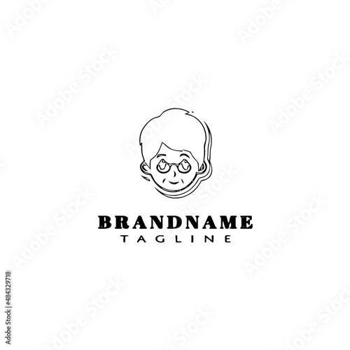 grandfather logo cartoon icon design template black isolated creative illustration