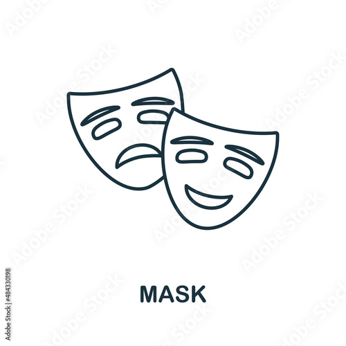 Mask icon. Line element from party icon collection. Linear Mask icon sign for web design, infographics and more.