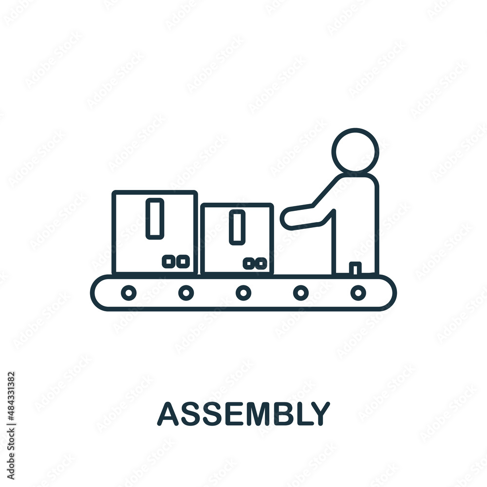 Assembly icon. Line element from production management collection. Linear Assembly icon sign for web design, infographics and more.