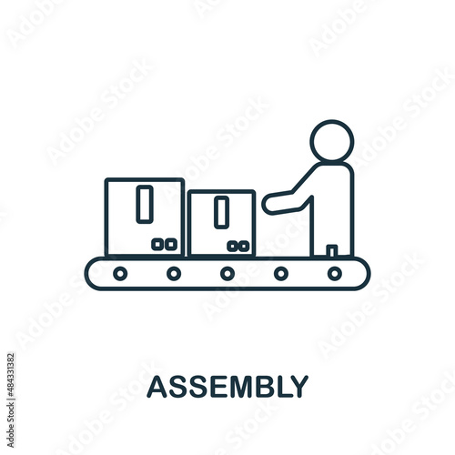 Assembly icon. Line element from production management collection. Linear Assembly icon sign for web design, infographics and more.