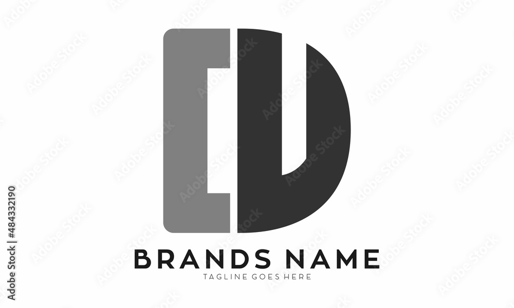 CU alphabet in letter D vector logo CU alphabet in letter D vector logo