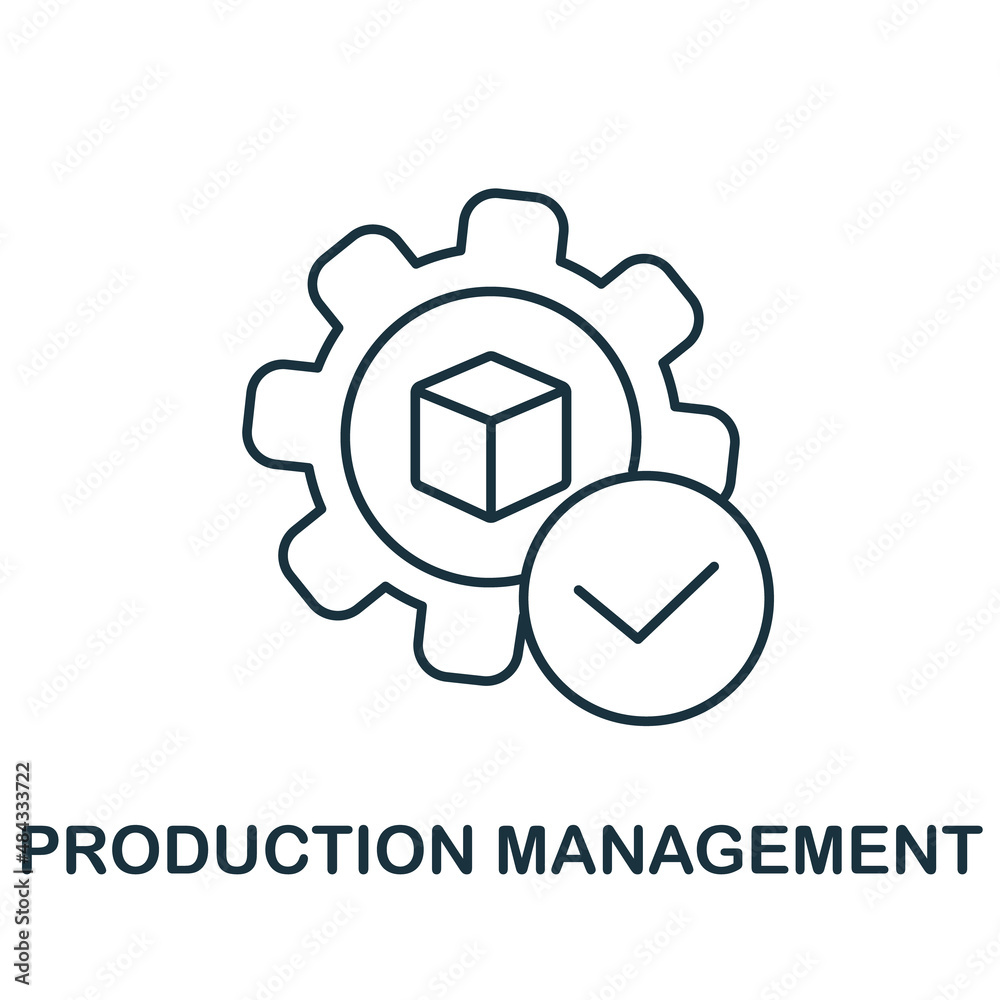 Production Management icon. Line element from production management collection. Linear Production Management icon sign for web design, infographics and more.