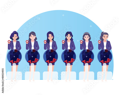 Thai Government lottery, Staff use lottery machine, vector