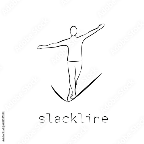 slackline logo isolated on white background photo