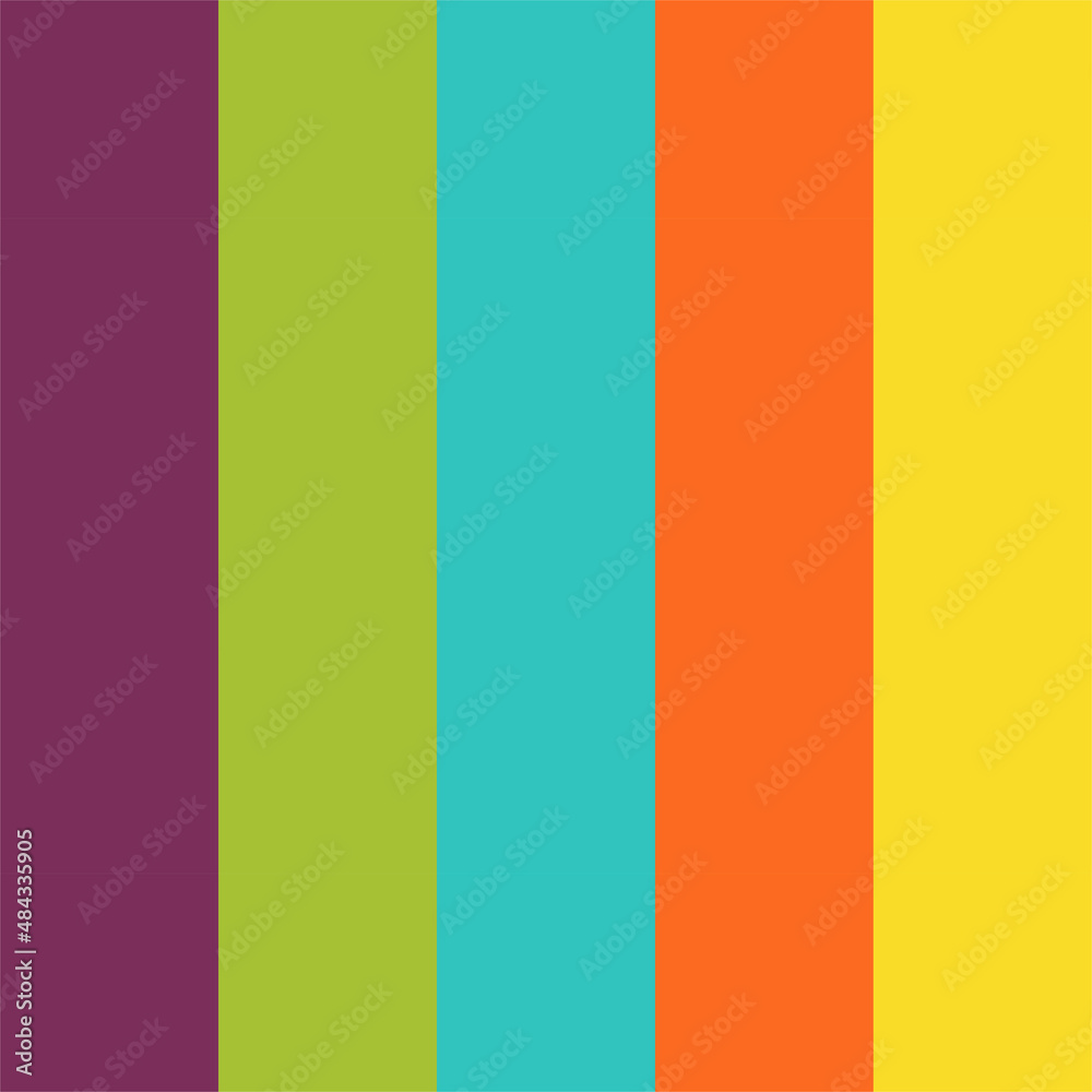 Vertical colorful stripes abstract background. Burgundy, orange, yellow, blue, light green stripes for your design