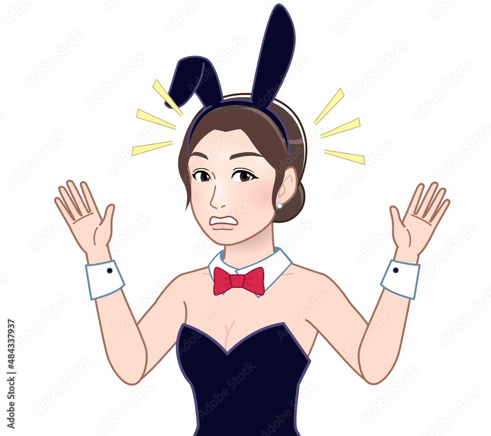 バニーガールコスチュームを着た女性