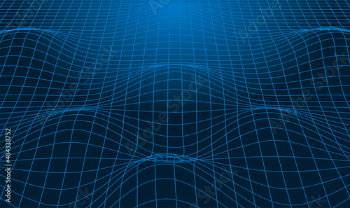 Abstract. Blue wave background. technology digital background. vector.