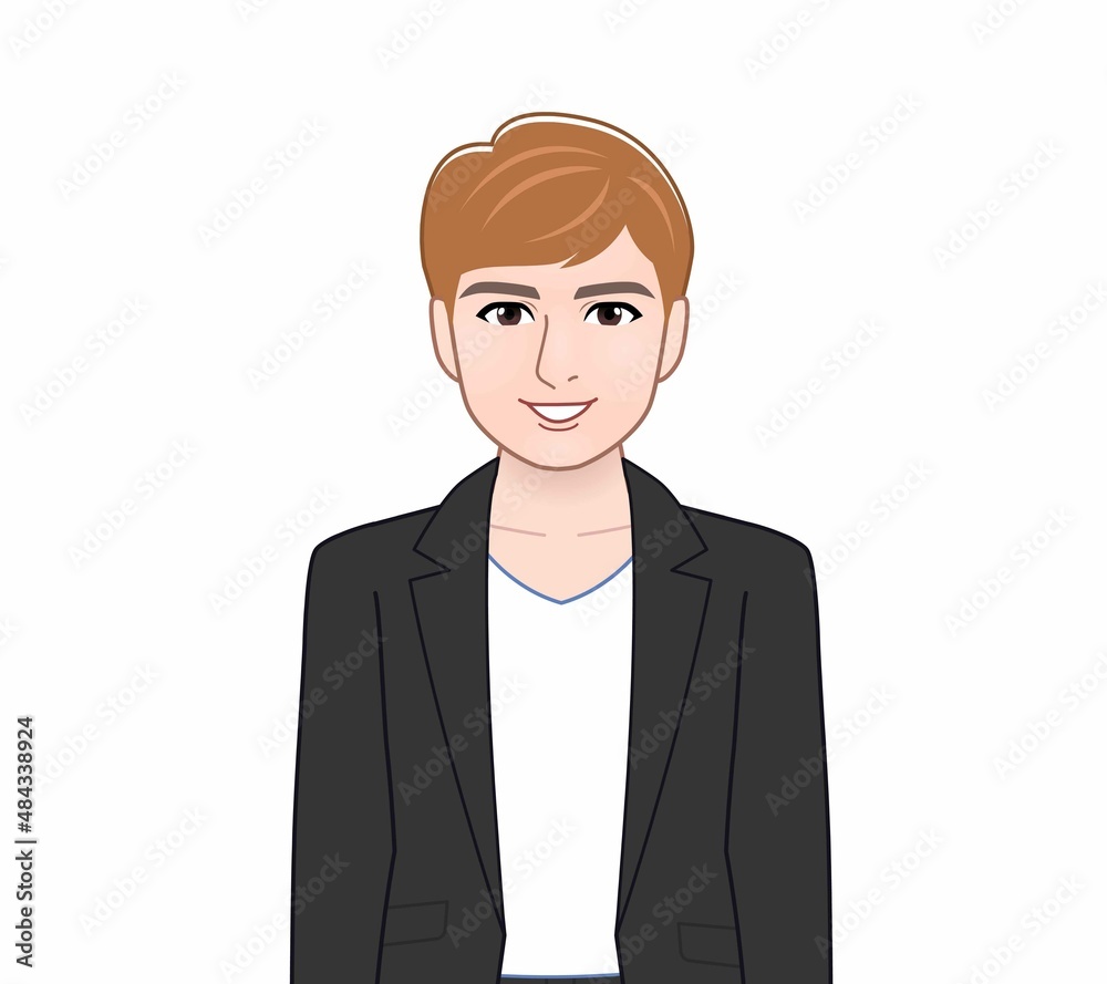 茶色の髪色の男性