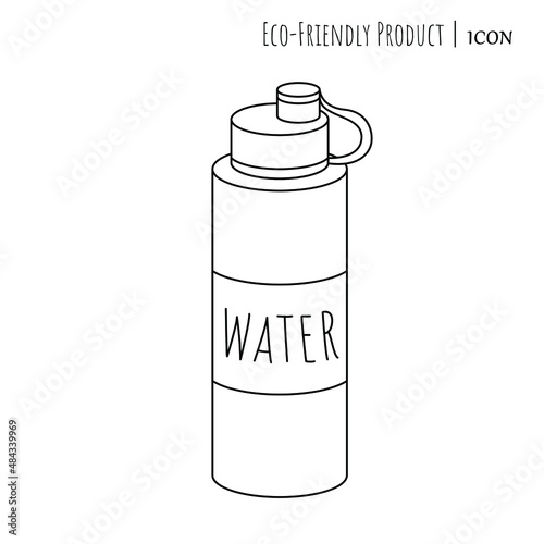 Wallpaper Mural Reusable bottle for water. Eco friendly product. Caring for the environment. Vector isolated icon Torontodigital.ca