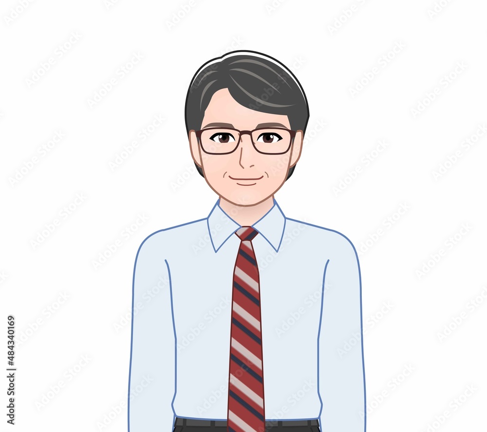 仕事中の中年男性 仕事中の中年男性